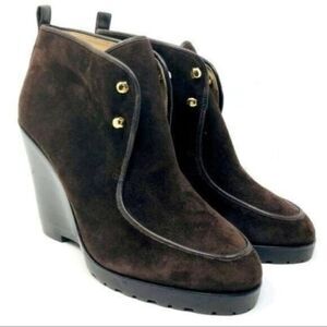 Michael Kors womans Brown suede wedged ankle boot 38 BoxM